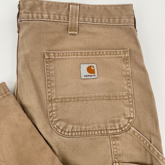 Carhartt B324 Men's Utility Work Pants 36x30 Relaxed Fit Twill Khaki Workwear US - Picture 2 of 14